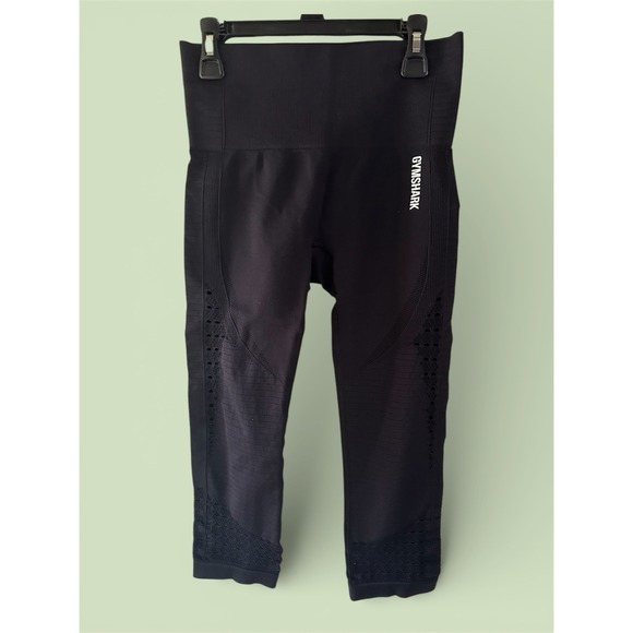 Gymshark Pants - Gymshark Pants Womens Small Black Seamless Capri Leggings Mesh Crop Athletic
